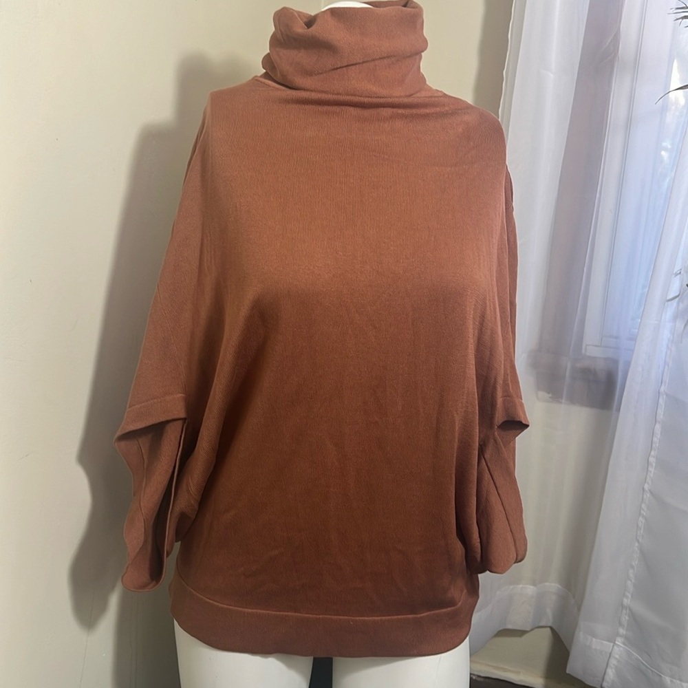 UKASTYLE TOP PONCHO STYLE SIZE M BROWN - Picture 13 of 15